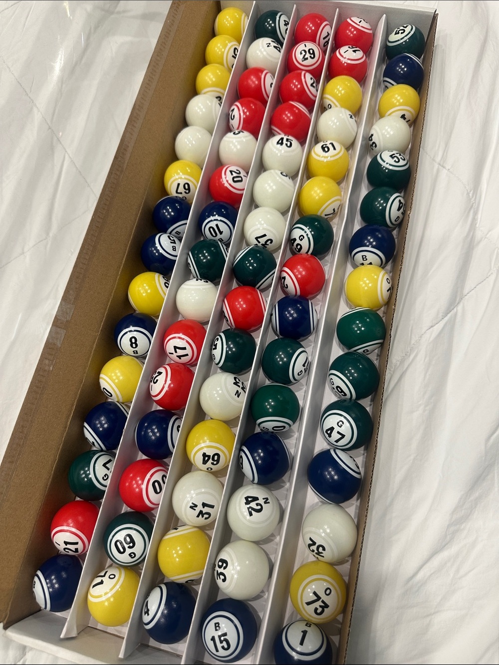 BINGO professional set game balls double number ping pong red green blue yellow